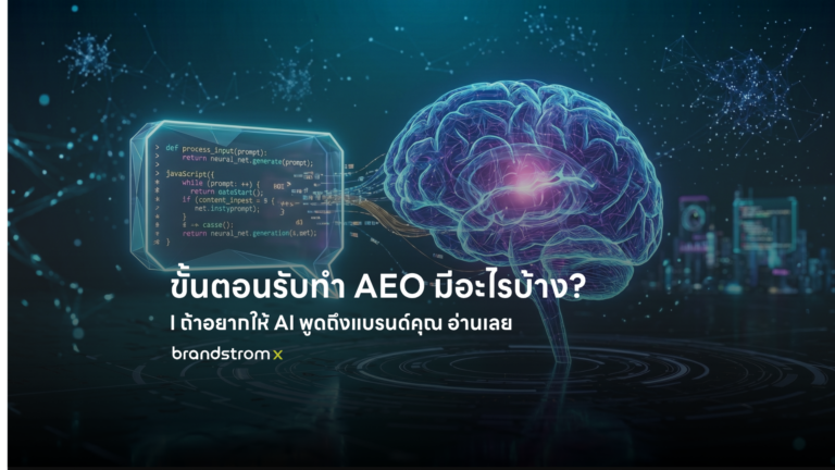 รับทำ AEO สำหรับธุรกิจไทย — ขั้นตอนทำ Answer Engine Optimization ให้ AI พูดถึงแบรนด์คุณก่อนคู่แข่ง