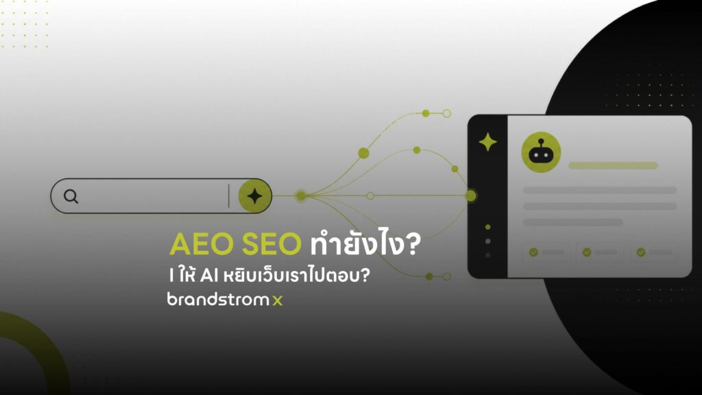 AEO SEO ทำให้ AI หยิบเว็บไปตอบ ภาพช่องค้นหาแปลงเป็นคำตอบของ AI