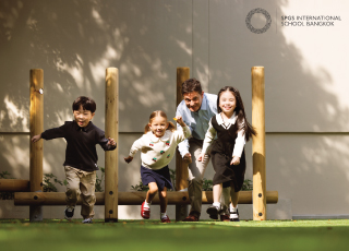 Students enjoying the outdoor playground at SPGS International School Bangkok.